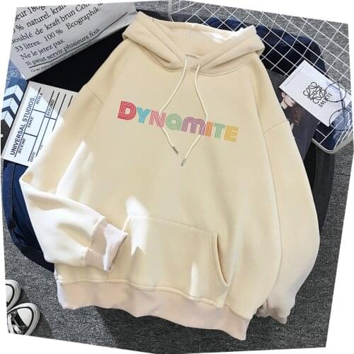 Dynamite Kpop Winter Warm Hoodies Women Ullzang Streetwear Graphic Sweatshirt K-pop Oversized Hoody Female Korean Style Harajuku