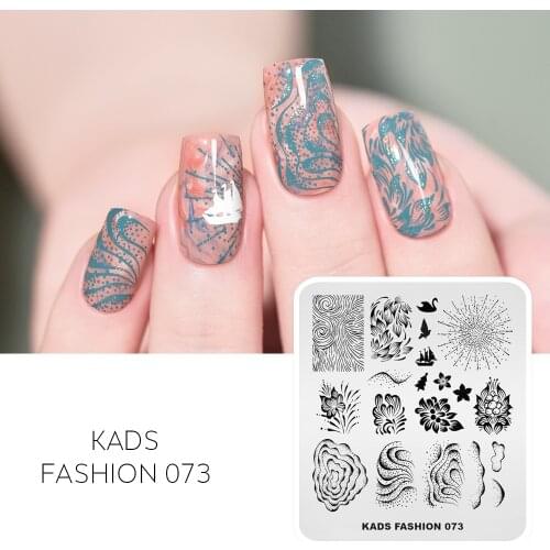 1pcs Nail Stamping Plates Flower Swan Pattern Nail Art Stamp Templates Fashion Design Image Manicure Printing Stencil Tools