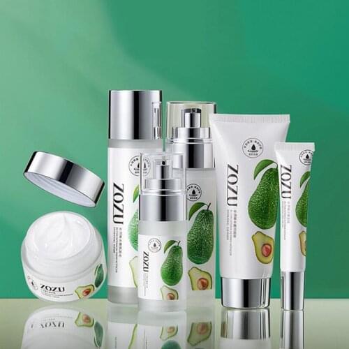 6Pcs/set Avocado Moisturizing Skin Care Set Cleansing Oil Control Hydrating Rejuvenating Skin Brightening Skin Care