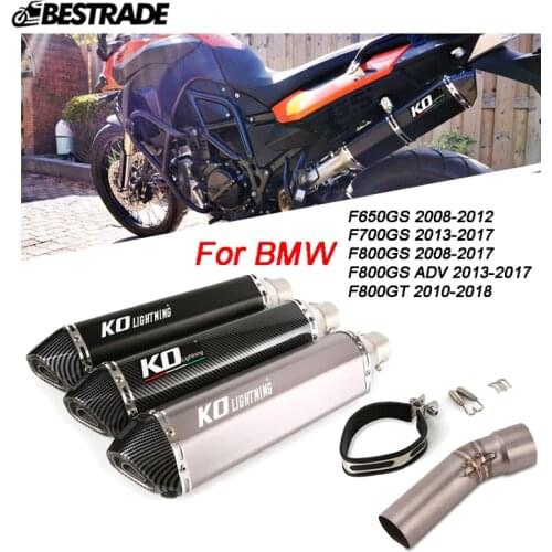Motorcycle Exhaust System For BMW F800GS F650GS F700GS Middle Link Pipe Slip 51mm Muffler Tips 470mm Length Stainless Steel
