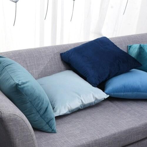High Quality Soft Multicolor Gray Pink Velvet Cushion Cover Yellow Green Brown Pillow Case No Balling-up Without Stuffing