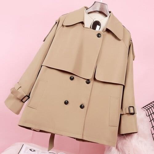 Women New England Long Trench Coats Korean Loose Vintage Sashes Double Breasted Office Windbreaker Outerwear
