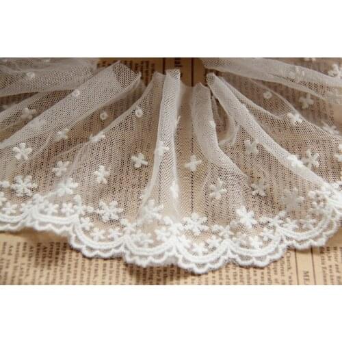 10yards/lot 9cm width lovely floral lace trim, chic dotted lace trim,embroidery lace trim,bridal veil lace trim