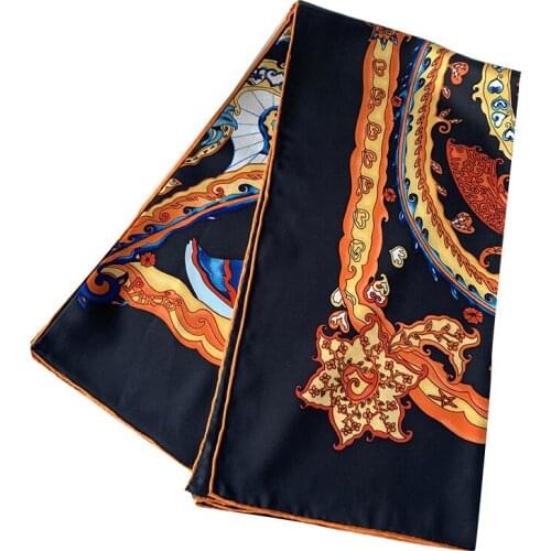 100% Twill Silk Scarf Women Fashion Square Kerchief Bandana Heart & Goose Print Shawl Hijab for Lover Girlfriend Gift 35"*35"