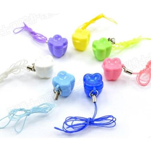 Free shipping deciduous boxes, tooth shape, with a rope can be hung on the neck , storage deciduous Children 100pcs/lot