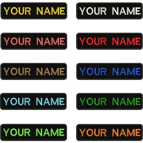10X2.5cm Embroidery Custom Name Text Patch Stripes badge Iron On Or Velcro Backing Patches For Clothes Backpack Hat BR-01A