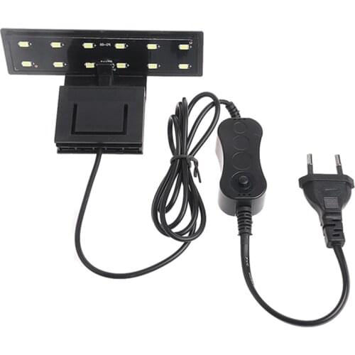 12 LED Aquarium Fish Tank Clamp Clip Water Plant Grow White Color Lighting EU Plug