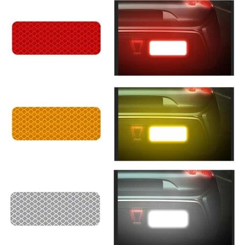 2/4Pcs Car Reflective Sticker Traffic Safety Warning Mark Reflective Strip Car-styling Bumper Decals Auto Decor Luminous Tape