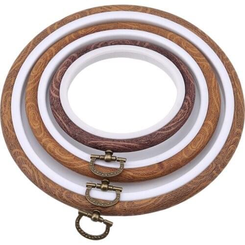 3 pcs 2020 Wooden Embroidery Hoops Frame Set Cross Stitch Hoop Ring Imitated Circle Set Display DIY Needlecraft Sewing Tools