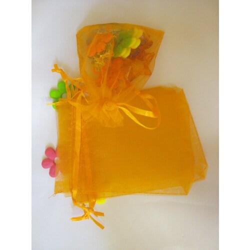 30*40cm 30pcs Organza Bag Orange Drawstring bag jewelry packaging bags for tea/gift/food small transparent pouch Yarn bag
