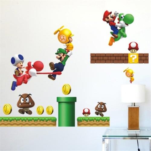3d Super Mario Wall Stickers For Kids Room Home Decoration Diy Cartoon Game Theme Pvc Mural Art Boys Bedroom Wall Decals