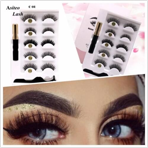 5 pairs Magnetic False Eyelashes On Magnets Natural Lashes Extension Tools Reusable Fake Eye Lashe Glue-free Beauty Makeup Hot