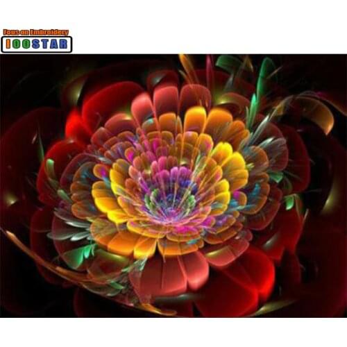 5D DIY Diamond Painting Colors fluorescent flower full Square/Round Diamond embroidery flower Kits Pictures of crystals home deo