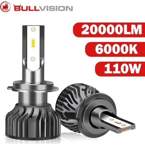 Bullvision Car Lights H4 LED H7 20000LM H11 LED Lamp for Car Headlight Bulbs H1 H8 H9 9005 9006 HB3 HB4 Turbo H7 LED Bulbs 12V