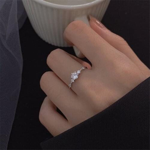 Elegant Cubic Zircon 925 Silver Finger Ring For Women Girls Party Jewelry jz552