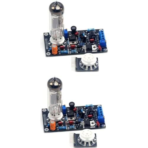 2pcs Low Voltage Level Indicator Tube Cat Eye 6E2 Driver Board w/ Plate Level Indication Harmonic Tube