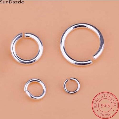 20pcs Genuine Real Pure Solid 925 Sterling Silver Open Jump Rings Split Ring Connector for Key Chains Jewelry Making Findings