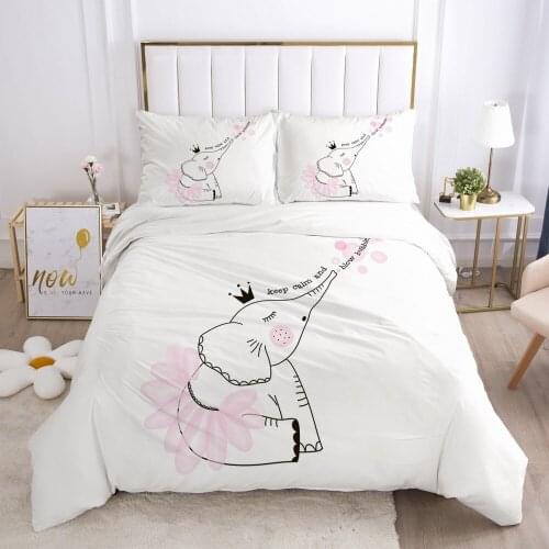3D Bedding Set Duvet Cover Sets White Quilt Covers Pillowcase(s) Comforter Case Bed Linen Cartoon Queen Full Size Bedclothes