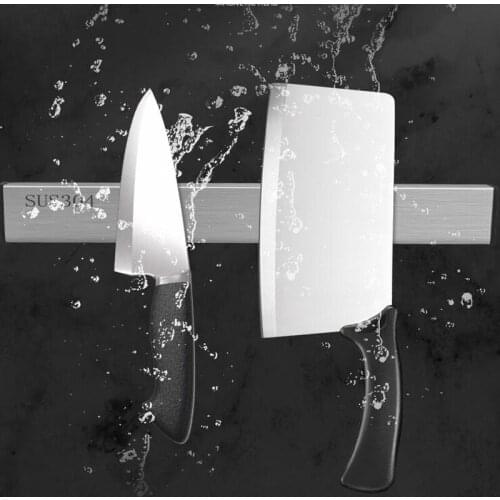 304 Stainless Steel Knife Stand Magnetic Knife Holder Wall Storage Rack for Kitchen Knives Accessories Organizer