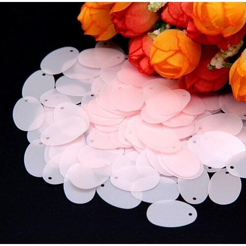 Matte Pink Pailettes 13*20mm Oval Egg Shape Sequin PVC Flat Sewing Craft With Side Hole Belly Dance Garment DIY Accessories 10g