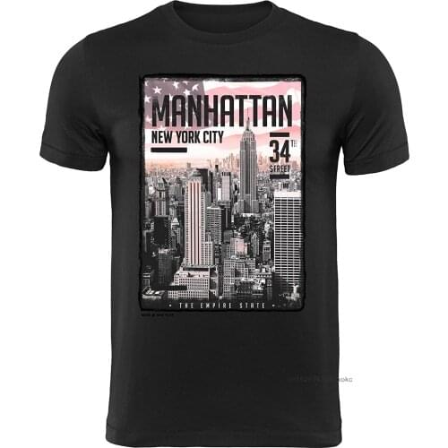 Simple Tops & Tees Mens Graphic T-Shirt New York Manhattan Fashion Brand T Shirts Summer O-neck Clothes XXXL