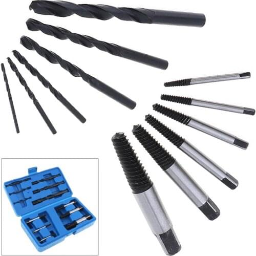 6pcs/lot Broken Screw Extractor Remover Bolt Easy Remove Out Drill And 6pcs Twist Drill Spiral Drill Bit Set