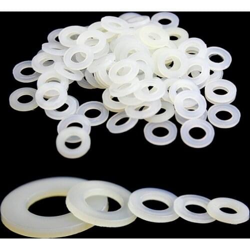 Nylon Round Straight Pillar Gasket PCB Spacer Standoffs , white nylon Flat Space washer gasket M4, 100pcs