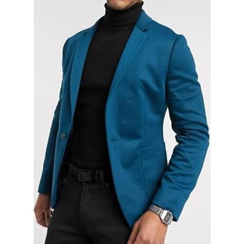 Winter New Custom Male Clothing Luxury Fashion Handsome Lapel Slim Fit Bule Groomsman Tuxedos Wedding Party Men Jacket + Pants