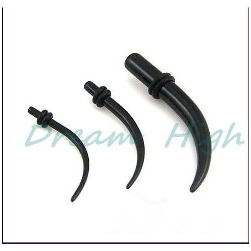 New Arrive UV Acrylic Starter Ear Expander Black Curved Earring Ear Plugs 100pcs/lot Promotional Product Free Shipping