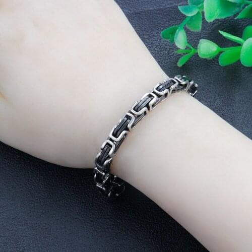 Punk Byzantine Chain Bracelet For men 316L Stainless Steel Fashion Emperor Chain Gift For Men Women