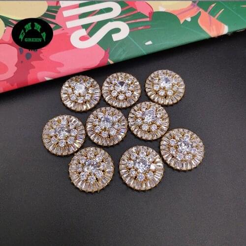 Zircon Snowflake for Jewelry Making 20pcs Gold or Silver Zircon Charm Pendant Zircons Button Crystal Flower Zircon DIY Findings