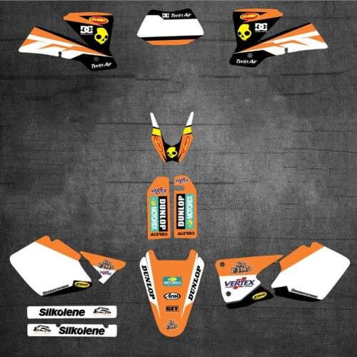Full set of EXC 2003 Stickers Kits Free Custom Numbers BACKGROUNDS Graphics Decals For KTM EXC 125 200 250 300 400 450 525 2003