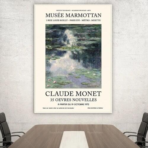 Claude Monet, Claude Monet exhibition poster, GALLERY EXHIBITION POSTER: Vintage Art Print, Monet Style Poster Modern Art, Cont