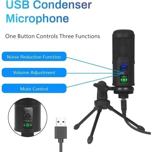 Profissional USB Microphone Condenser Home Studio Recording Microfone For Laptop Karaoke Microfono For Twitch Gaming Streaming