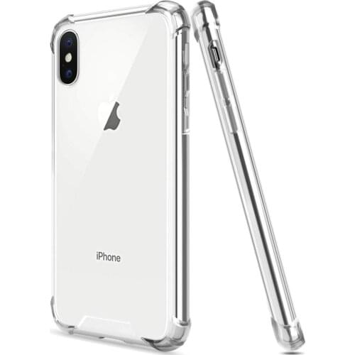 For iPhone X XS MAX XR 7 8 Clear TPU Case Shock Absorption Soft Transparent Back Cover For Iphone 6 6S Plus