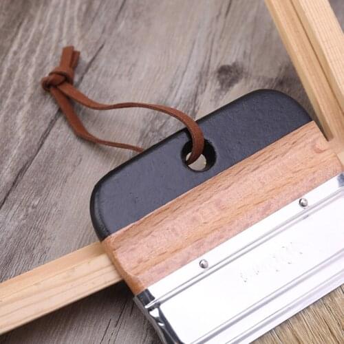 Wide Flat Chalk Paint Wax Brush Ergonomic Wood Handle Natural Bristle Brushes Furniture Painting Waxing Tool