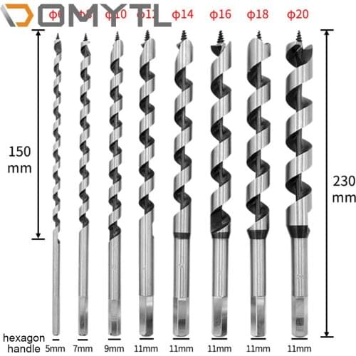8PCS 230mm Twist Wood Drill Bit 6/8/10/12/14/16/18/20MM For Metal Steel Drilling bits Woodworking Tools