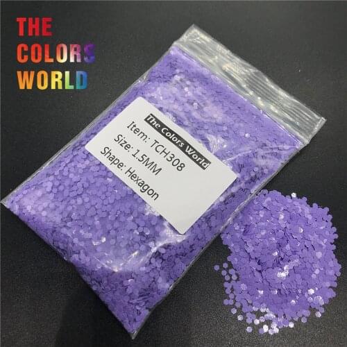 TCH308 Solvent Resistant Matte Purple Color Hexagon Shape Glitter Nail Art Decorations Nail Gel Face Glitter Henna Tattoo DIY