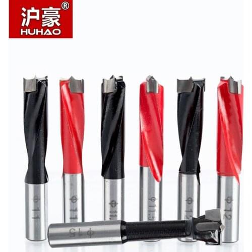 HUHAO 10pcs/lot Carbide Wood Drill Bit Dia.10mm-18mm Overlength 70mm Router Bit Row Drilling For Boring Machine Wood Endmill