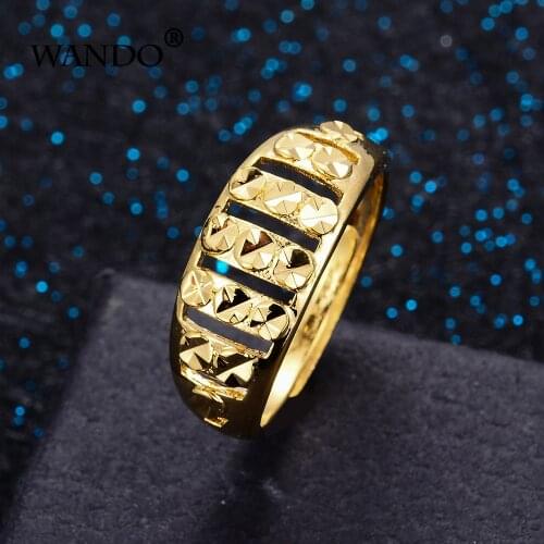 WANDO Ethiopian Adjustable star Shape Gold Color Fashion Wedding Ring for Couples Engagement Jewelry Finger Rings gift