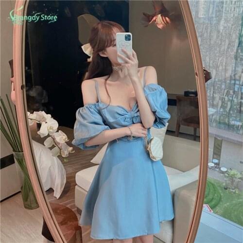 Womens Summer Fashion 2021 White Warm Korean Harajuku Tube Elegant Fairy Clothes Cotagecore Sexy Tube Dress Sukienka