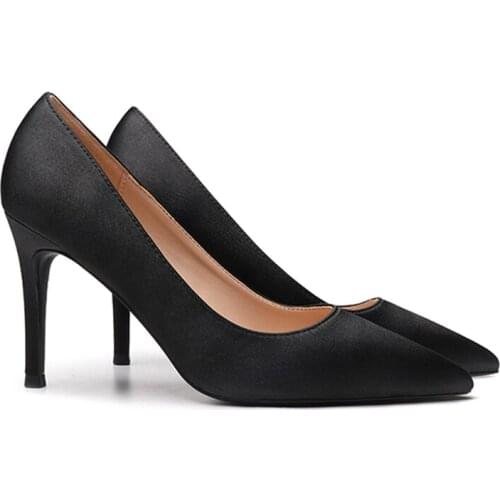 Shoes Woman High Heels Women Shoes Pumps Stilettos Shoes for Women Black High Heels 8cm/6cm Leather Wedding Shoes Size 33-42