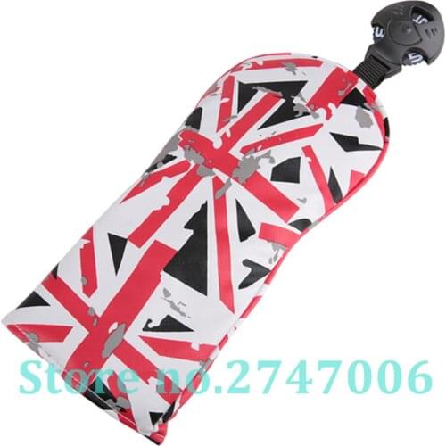 1pc White Polyester Leather with Red UK Flag Patterns Golf Club Hybrid Head Cover Golf UT Headcover with No Tag
