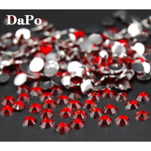 2 3 4 5 6MM Red Siam Color Acrylic Round Flat back Glue On Rhinestones For 3D Nail Art DIY Beads Scrapbooking Crafts