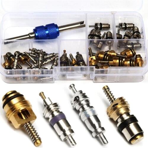 40pcs Air Conditioning Valve Core A/C R12 R134a Refrigeration Tire Valve Stem Cores Remover tool A20