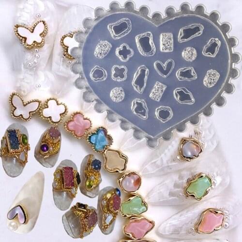 5 Pcs 3D Bowknot Nail Art Decoration Epoxy Resin Mold Nails Stickers Jewelry Silicone Mould DIY Crafts Casting Tool