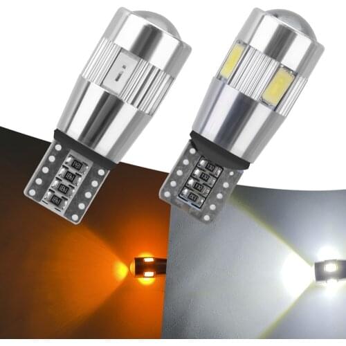 5630 6SMD Car 5W5 LED Bulb Canbus 12V 6000K T10 W5W LED Signal Light 2pcs Auto Claerance Wedge Side Reverse Lamps