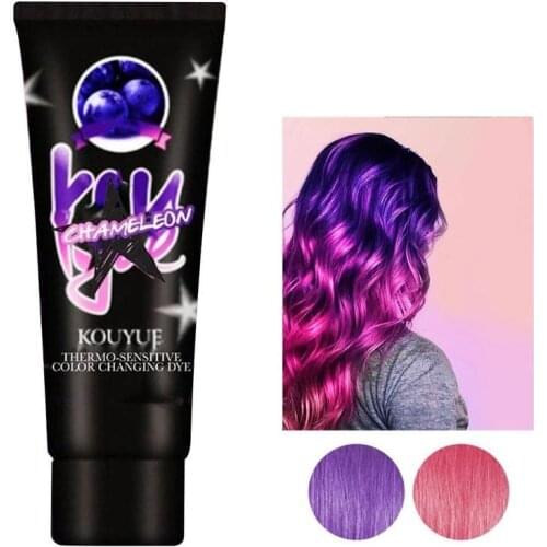 60ml New Hose Temperature Change Thermochromatic Color Cream Hair Color Dye Cream Disporsable Paint Hair Styling DIY Tools