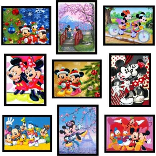 Disney 5d Diy Full Diamond Painting Square Mosaic Cross Stitch Kits Diamond Embroidery Cartoon Mickey Needlework Home Decor
