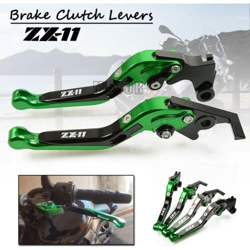 CNC Aluminum Motorcycle Adjustable Folding Extendable Brake Clutch Levers For Kawasaki ZX1100 ZX11 1990-2001 Foldable ZX 1100 11